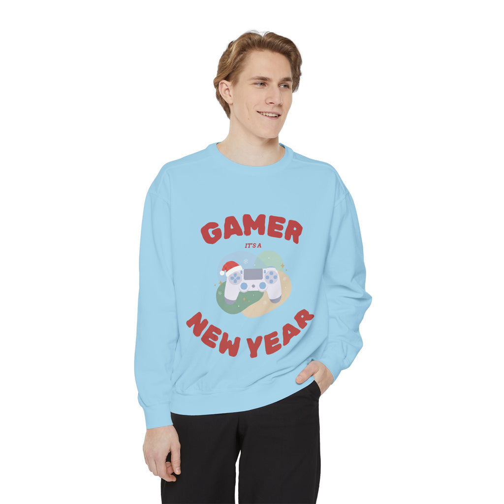 Gamer Christmas Mode Sweatshirt – Cozy Holiday Gaming Back Print – Xmas Gamer Gift – Game Console Inspired – Winter Gaming Aesthetic