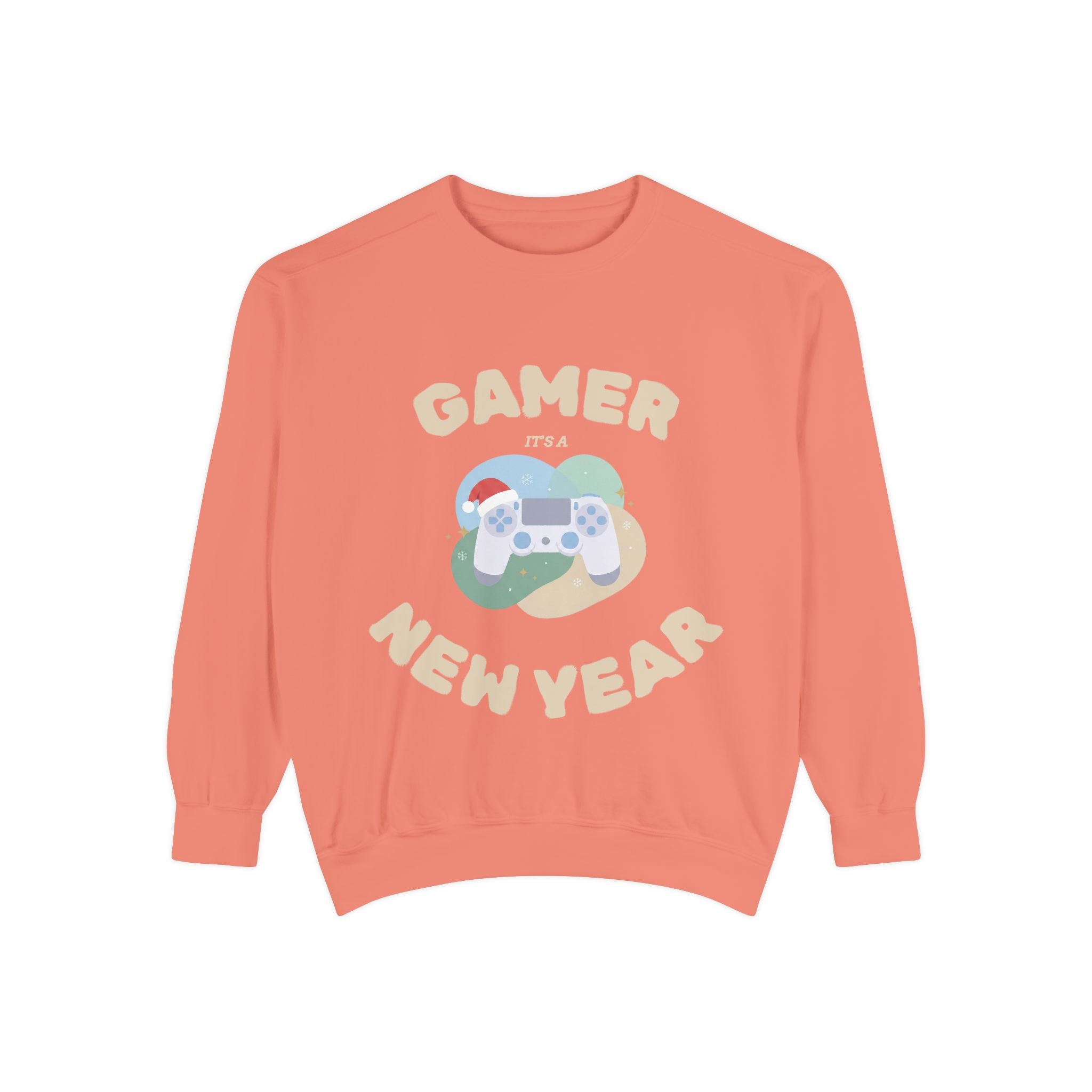 Gamer Christmas Mode Sweatshirt – Cozy Holiday Gaming Back Print – Xmas Gamer Gift – Game Console Inspired – Winter Gaming Aesthetic