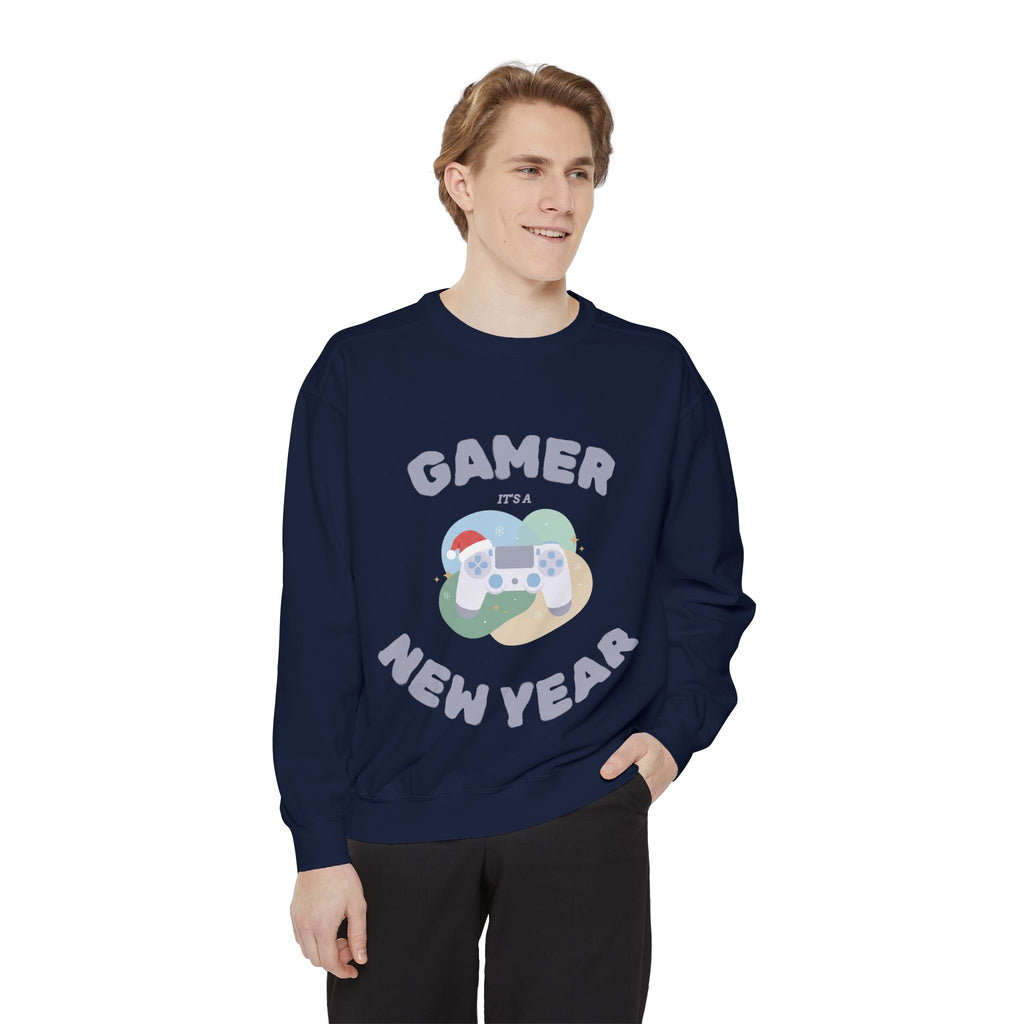 Gamer Christmas Mode Sweatshirt – Cozy Holiday Gaming Back Print – Xmas Gamer Gift – Game Console Inspired – Winter Gaming Aesthetic