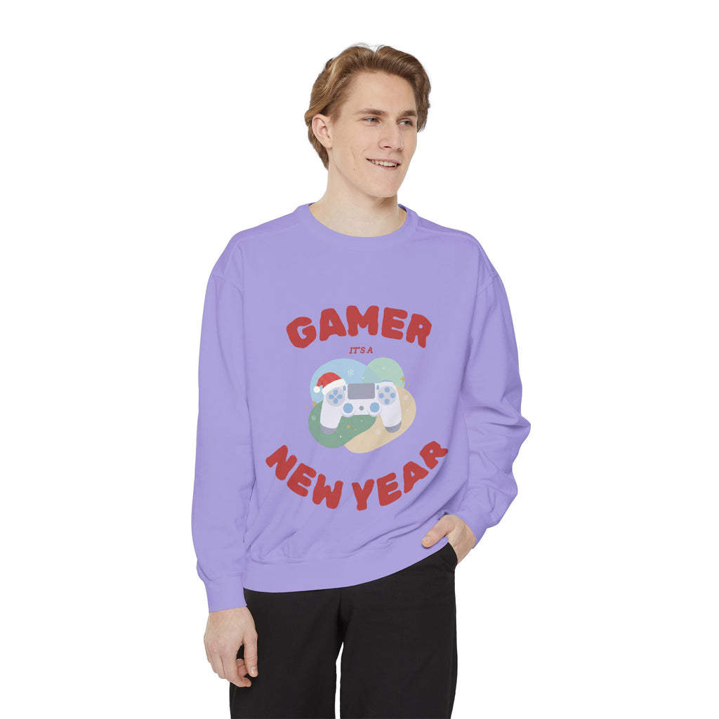 Gamer Christmas Mode Sweatshirt – Cozy Holiday Gaming Back Print – Xmas Gamer Gift – Game Console Inspired – Winter Gaming Aesthetic