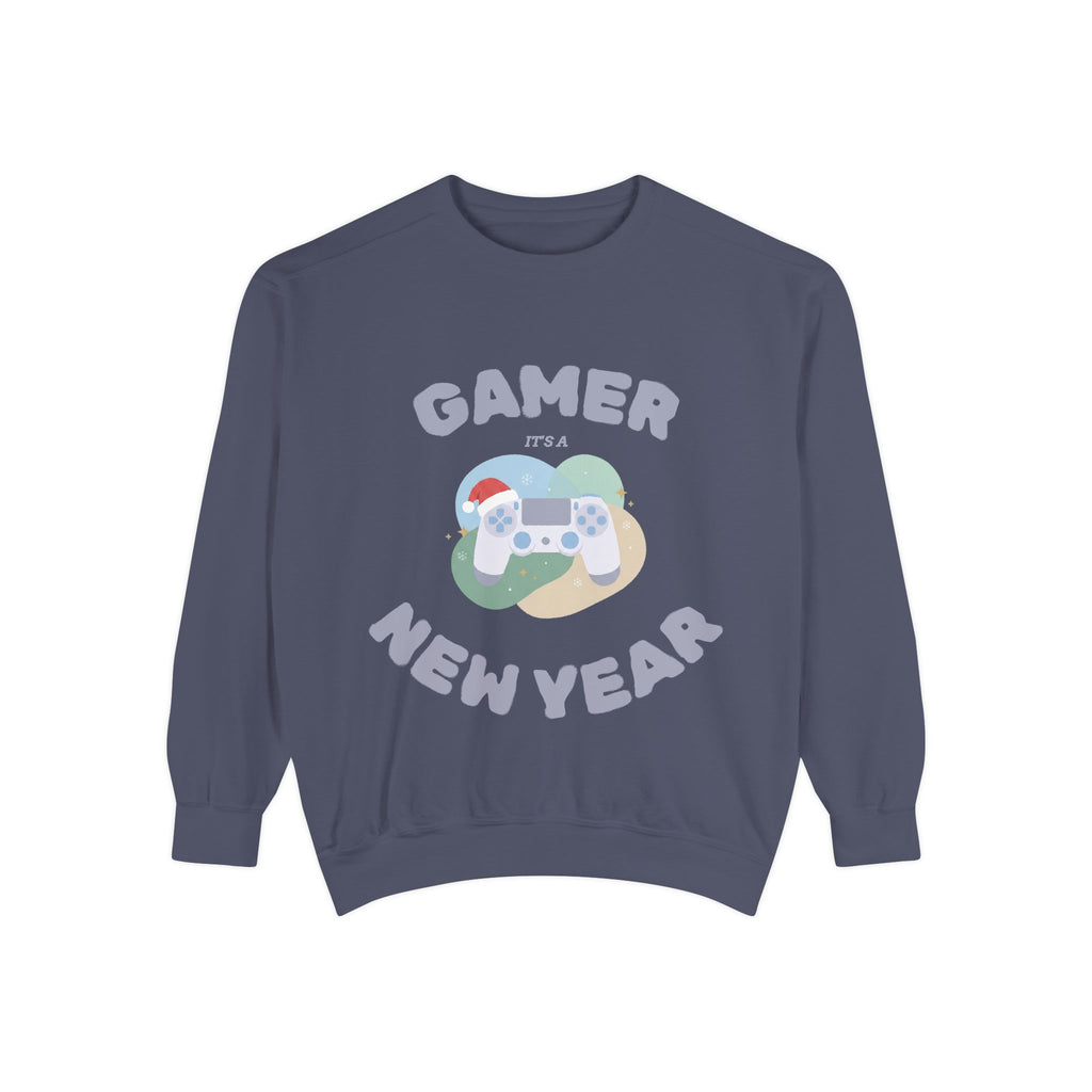 Gamer Christmas Mode Sweatshirt – Cozy Holiday Gaming Back Print – Xmas Gamer Gift – Game Console Inspired – Winter Gaming Aesthetic