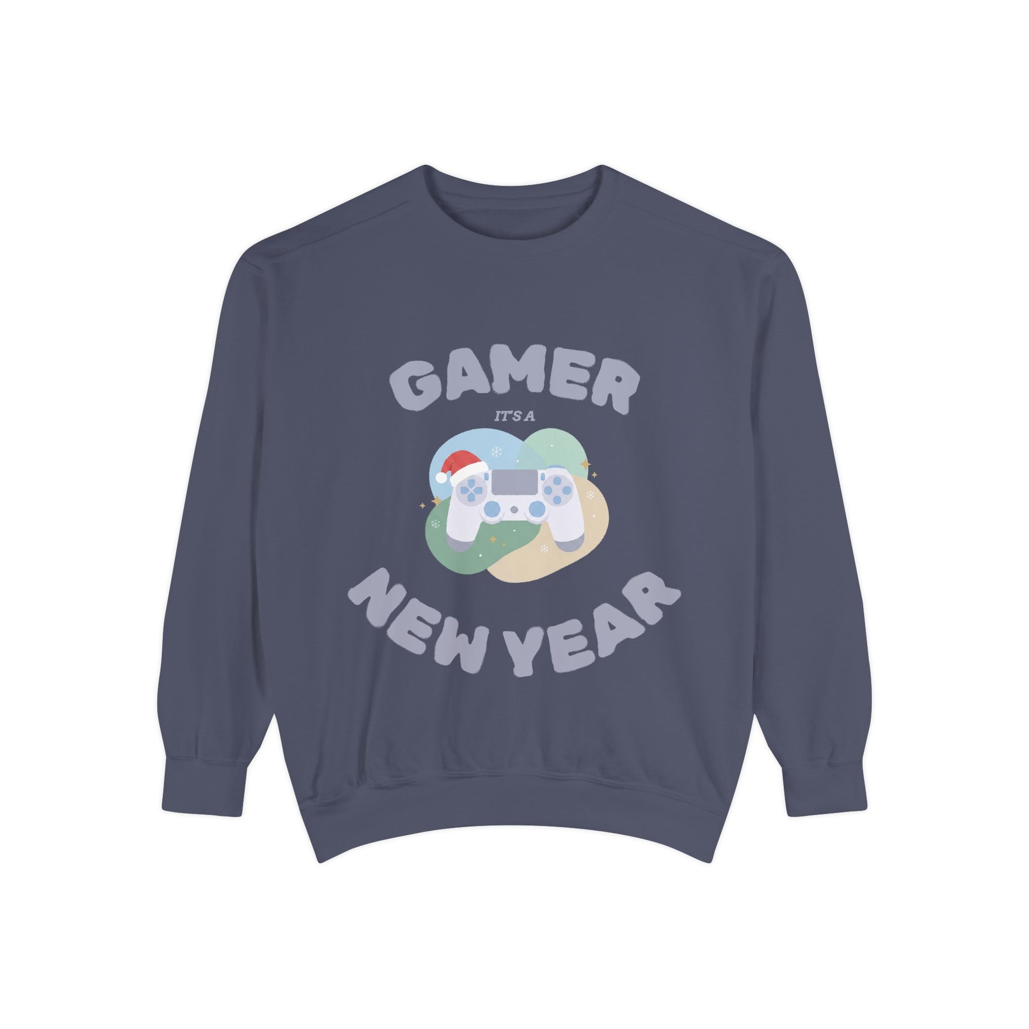 Gamer Christmas Mode Sweatshirt – Cozy Holiday Gaming Back Print – Xmas Gamer Gift – Game Console Inspired – Winter Gaming Aesthetic