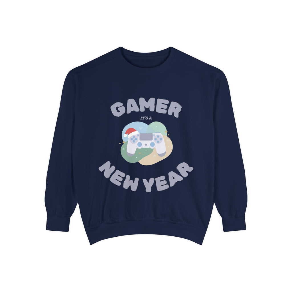 Gamer Christmas Mode Sweatshirt – Cozy Holiday Gaming Back Print – Xmas Gamer Gift – Game Console Inspired – Winter Gaming Aesthetic