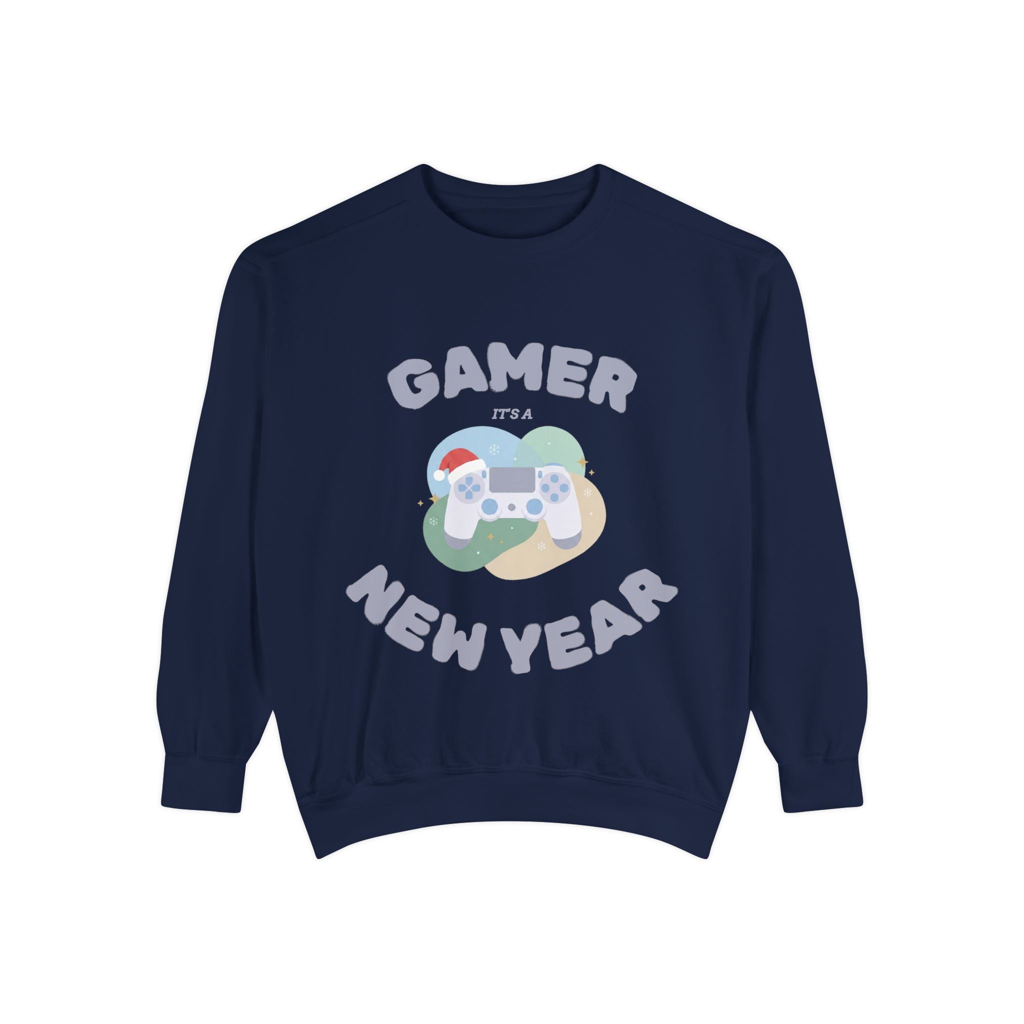 Gamer Christmas Mode Sweatshirt – Cozy Holiday Gaming Back Print – Xmas Gamer Gift – Game Console Inspired – Winter Gaming Aesthetic