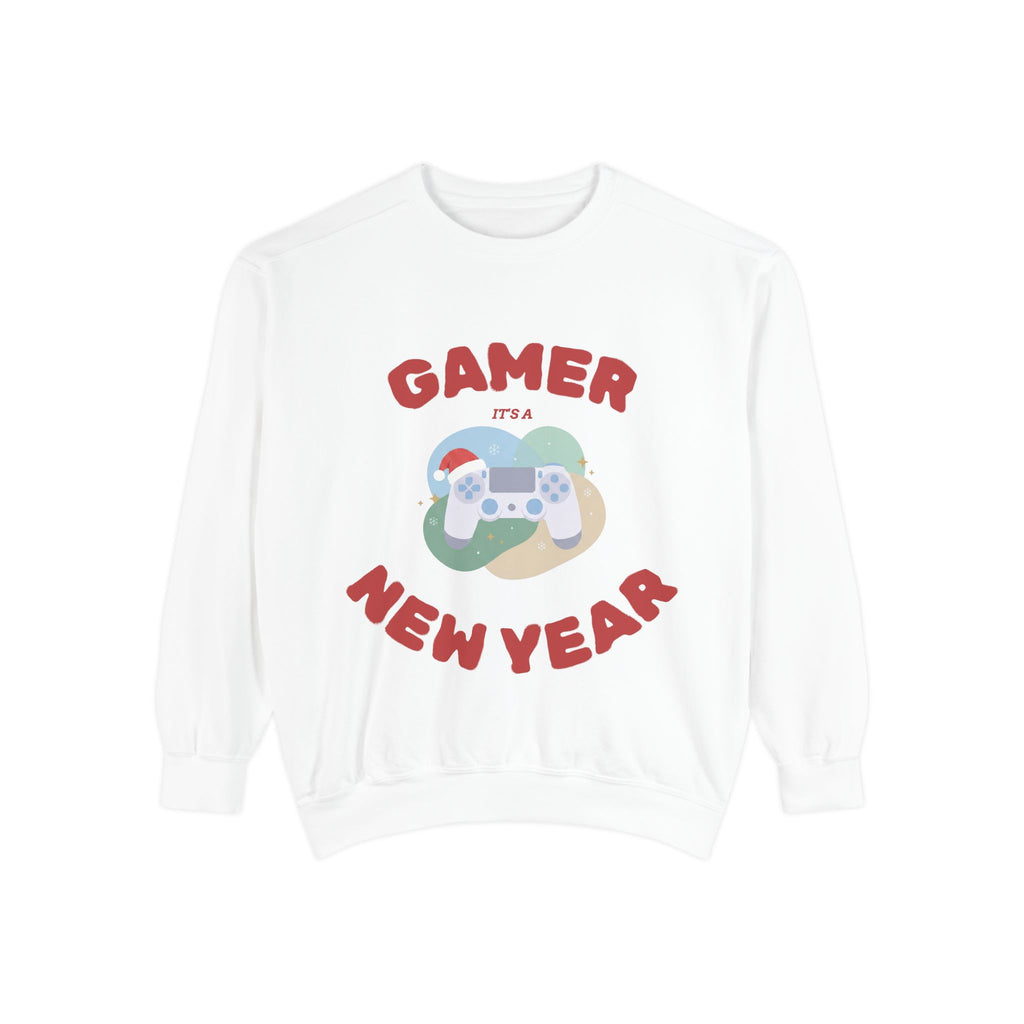 Gamer Christmas Mode Sweatshirt – Cozy Holiday Gaming Back Print – Xmas Gamer Gift – Game Console Inspired – Winter Gaming Aesthetic
