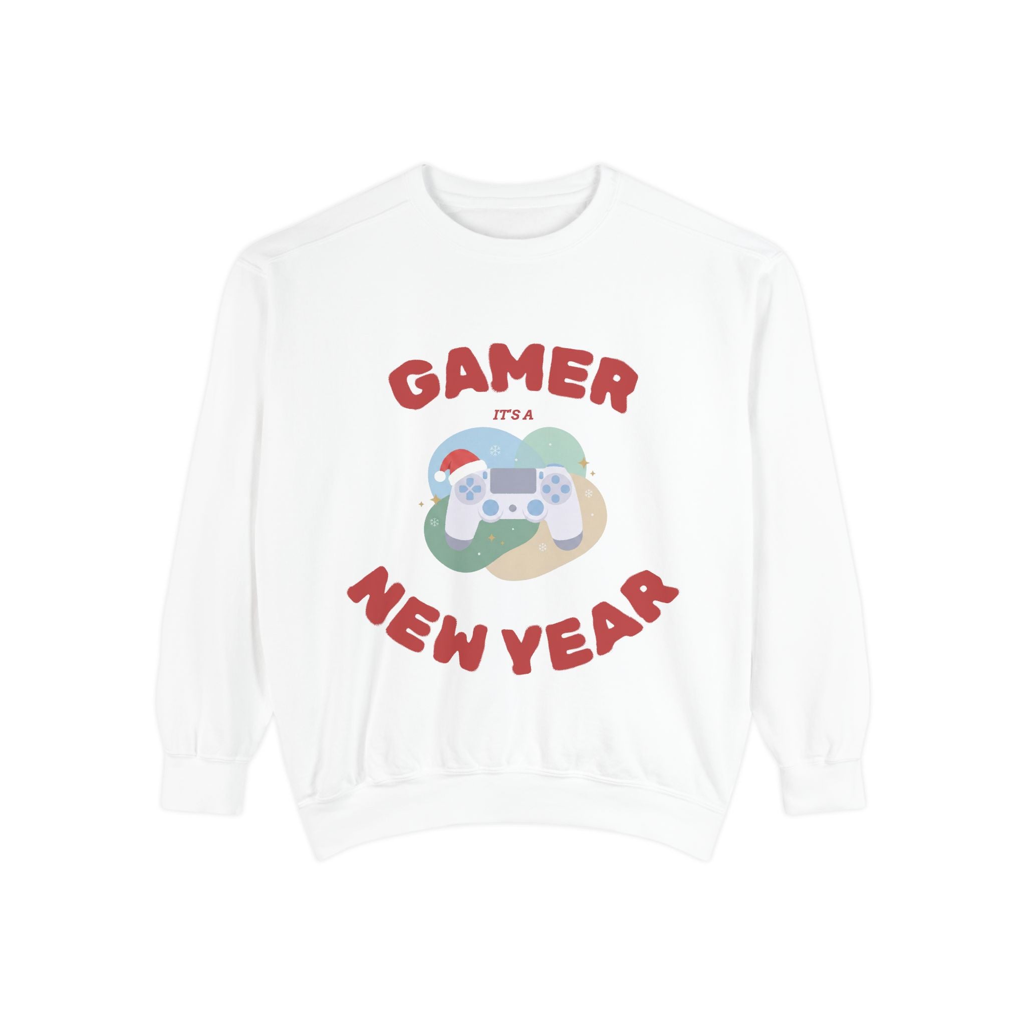 Gamer Christmas Mode Sweatshirt – Cozy Holiday Gaming Back Print – Xmas Gamer Gift – Game Console Inspired – Winter Gaming Aesthetic