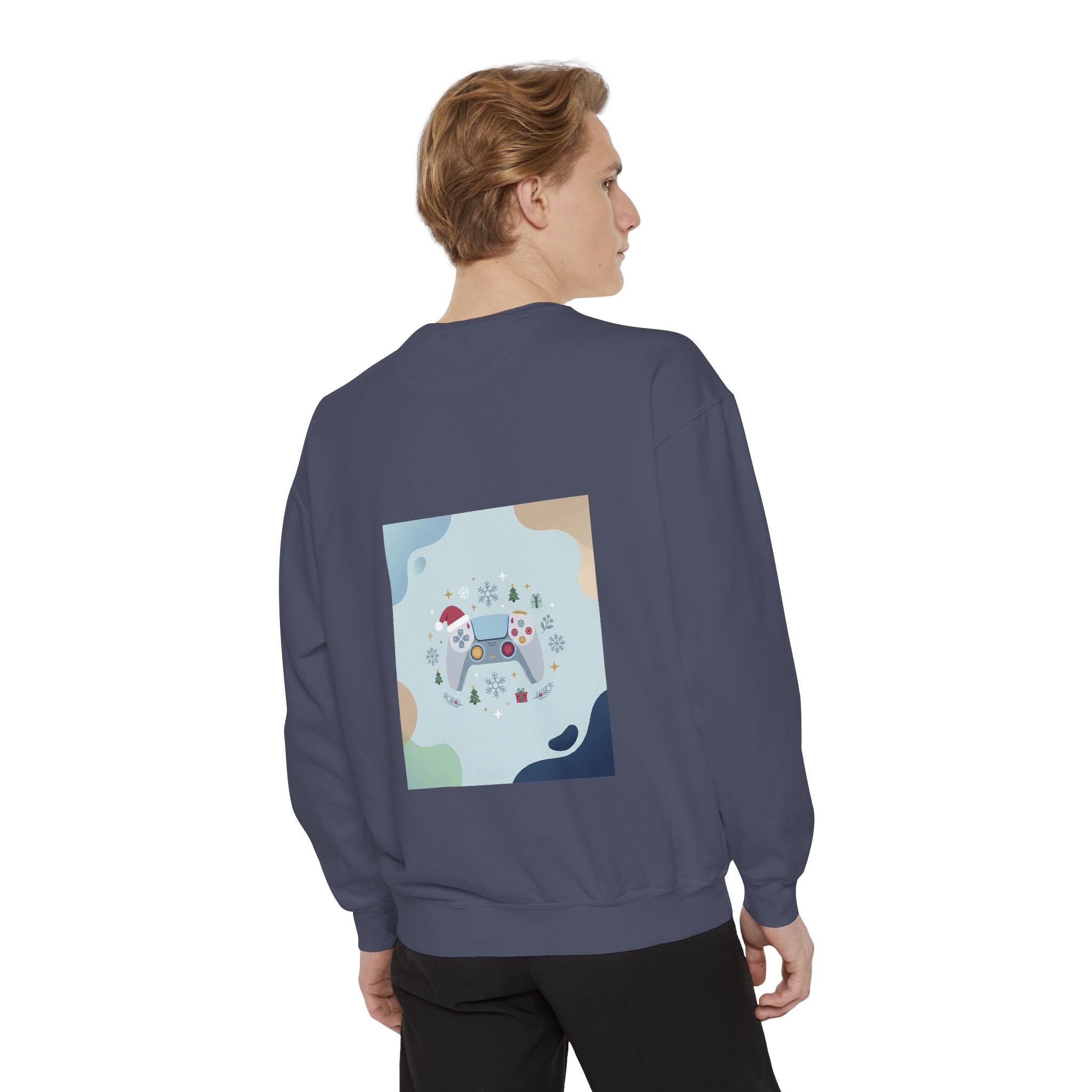 Gamer Christmas Mode Sweatshirt – Cozy Holiday Gaming Back Print – Xmas Gamer Gift – Game Console Inspired – Winter Gaming Aesthetic