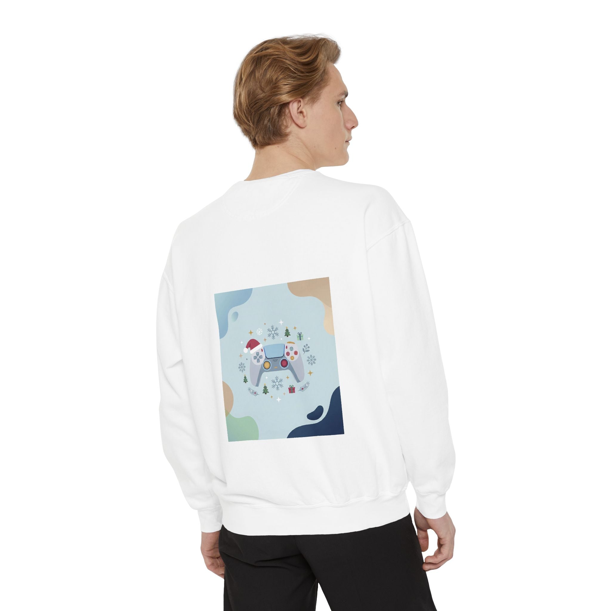 Gamer Christmas Mode Sweatshirt – Cozy Holiday Gaming Back Print – Xmas Gamer Gift – Game Console Inspired – Winter Gaming Aesthetic