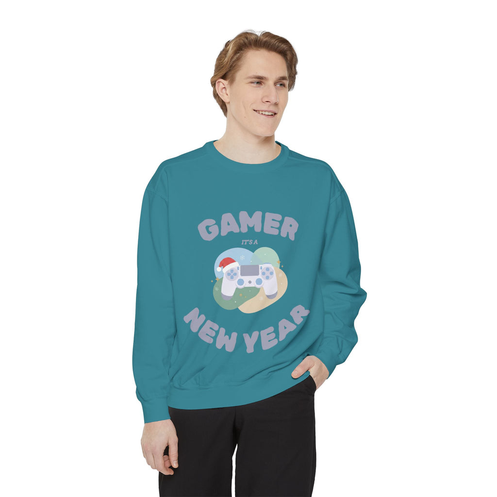 Gamer Christmas Mode Sweatshirt – Cozy Holiday Gaming Back Print – Xmas Gamer Gift – Game Console Inspired – Winter Gaming Aesthetic
