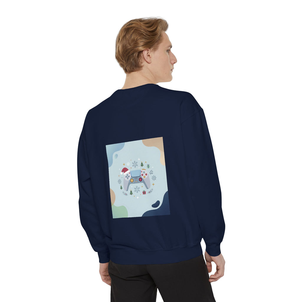 Gamer Christmas Mode Sweatshirt – Cozy Holiday Gaming Back Print – Xmas Gamer Gift – Game Console Inspired – Winter Gaming Aesthetic