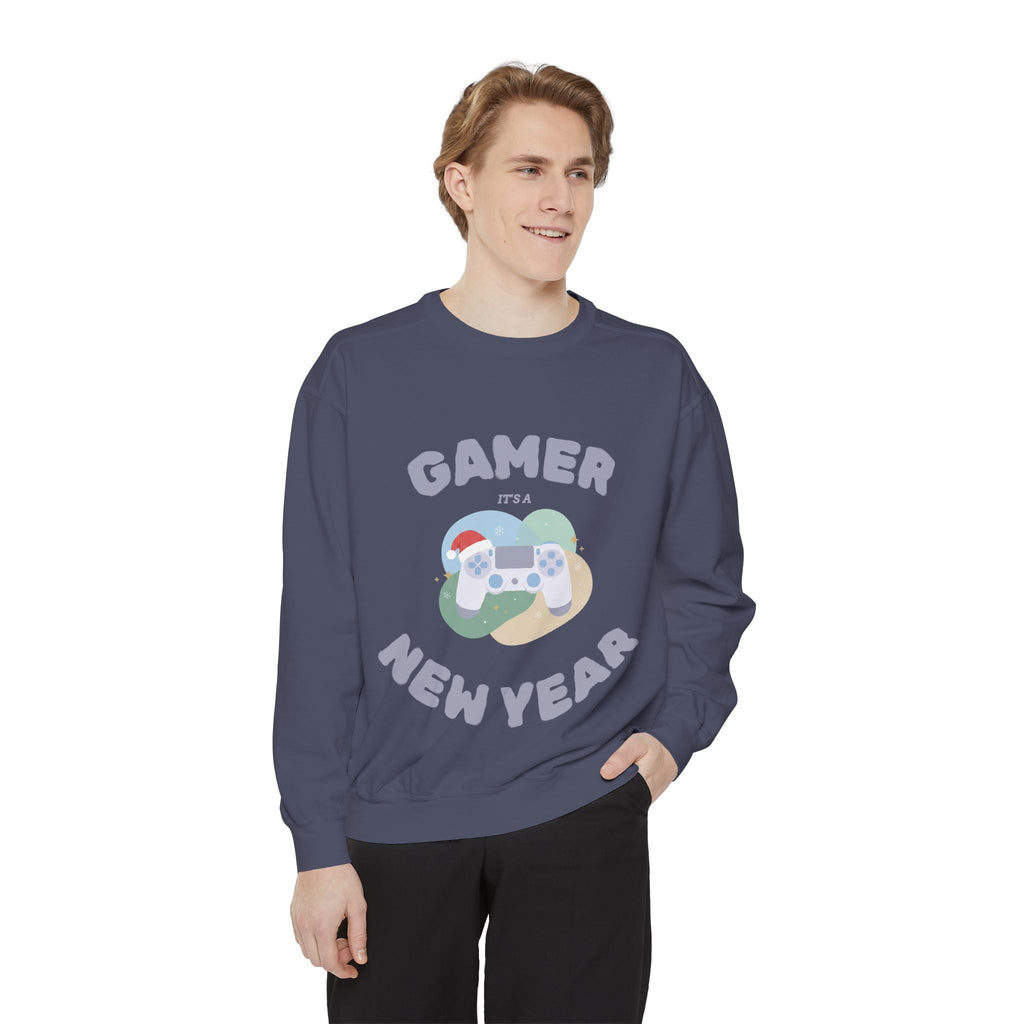 Gamer Christmas Mode Sweatshirt – Cozy Holiday Gaming Back Print – Xmas Gamer Gift – Game Console Inspired – Winter Gaming Aesthetic